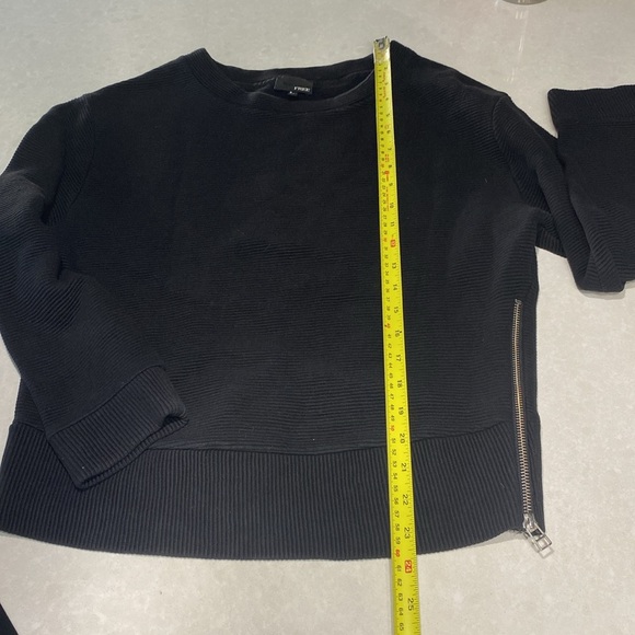 Aritzia Wilfred free Suzanna ribbed zipper side Sweater100% cotton black⭐️⭐️⭐️⭐️ - Picture 11 of 16